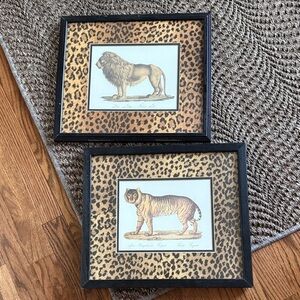 Leopard Print Framed Animal Art Set
